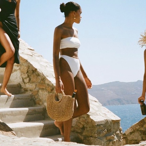 AEXAE Bandeau top and High Rise Thong bikini in Caramel - Picture 4 of 5